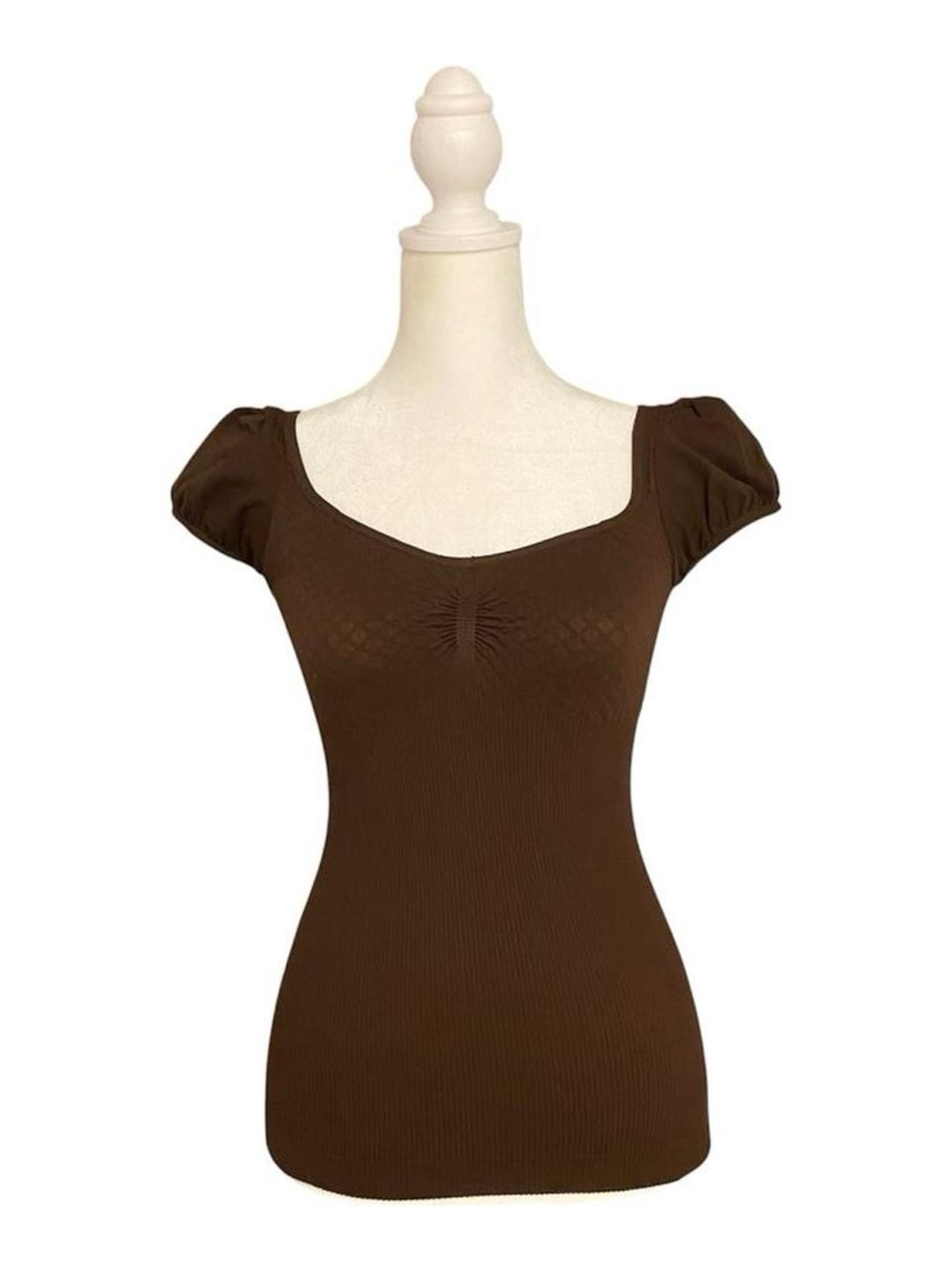 Y2K M U.S.A Brown Babydoll Top